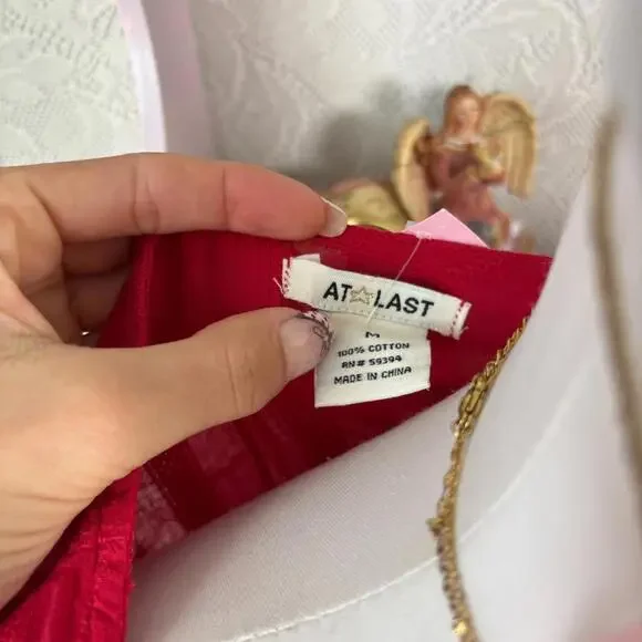 y2k red valentines day babydoll blouse top - Picture 5 of 5